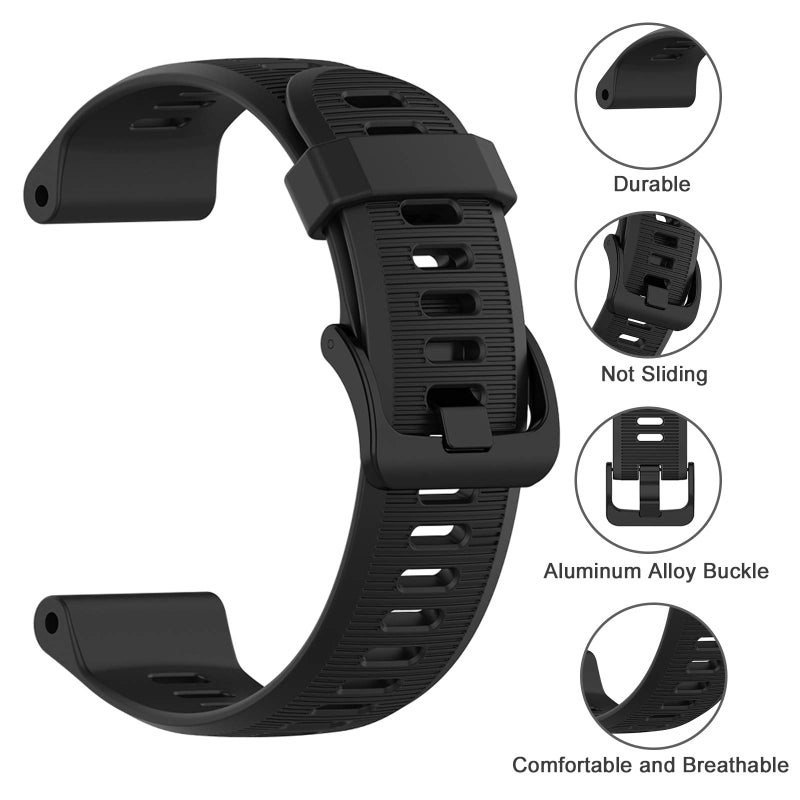 ISABAKE Band for Garmin Forerunner 935/Forerunner 945/Forerunner 745,Compatible with Fenix 5/ Fenix 5Plus/ Fenix 6/ Fenix 6 Pro/Approach S60,Soft Silicone 22mm Replacement Bands - Image 4